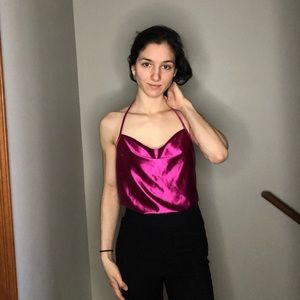 Silky Magenta Dress Tank Top